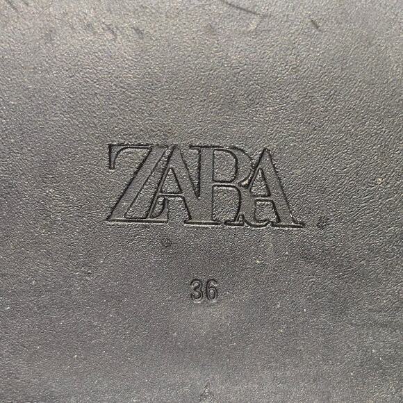 Zara Chelsea Boots Womens 36 Black Lug Ribbed Sock Grunge Punk Platform Bootie - Picture 8 of 9